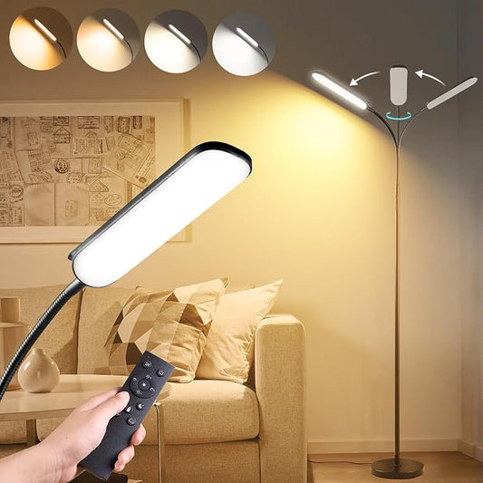 marctronic Floor Lamp, 18W 1800LM Super Bright LED Floor Lamp with Remote & Works with Smart Plug, Dimmable Timing Eye Caring Reading Lamps Floor Standing for Living Room Bedroom Office