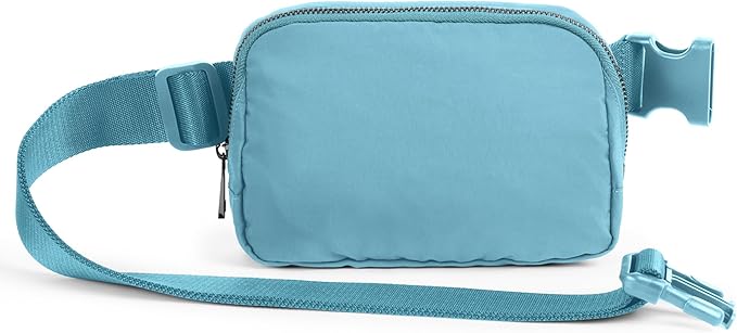 ODODOS Unisex Mini Belt Bag with Adjustable Strap Small Fanny Pack for Workout Running Traveling Hiking, Steel Blue