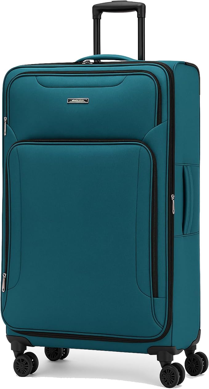 World Traveler Dejuno Jasper 24-Inch Lightweight Expandable Spinner Luggage - Green