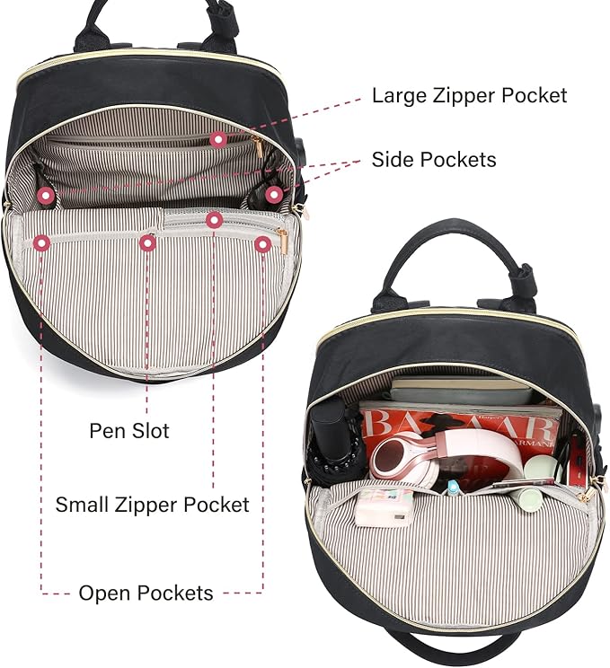 LOVEVOOK Laptop Backpack for Women 15.6 Inch Laptop Bag with USB Port, Fashion Waterproof Backpacks Teacher Nurse Stylish Travel Bags Vintage Daypacks Bookbag for College School Work