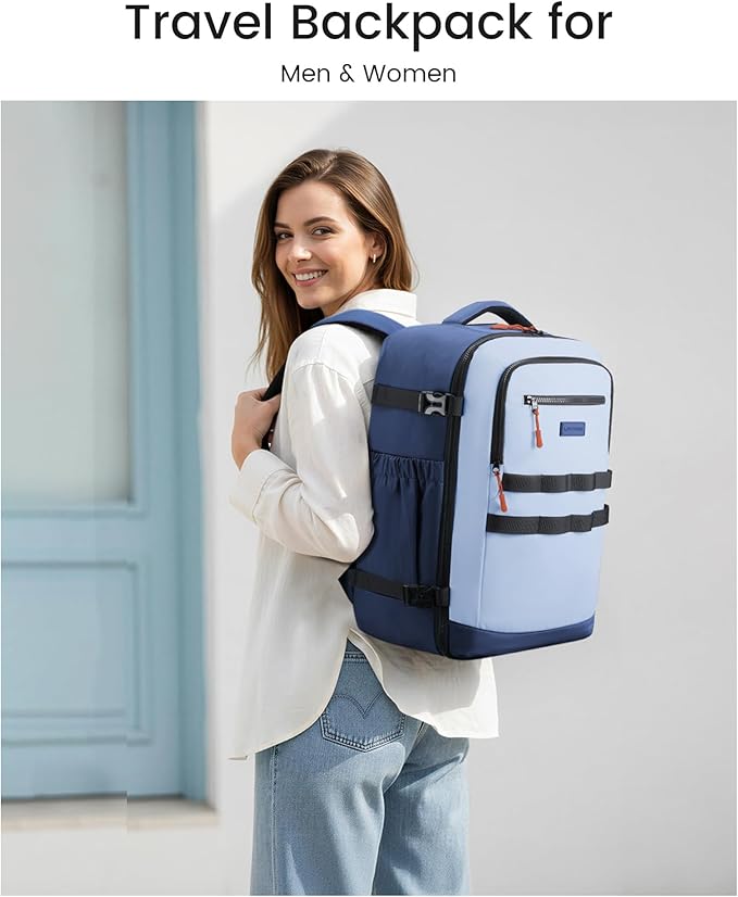 LOVEVOOK 40L Travel Backpack for Women & Men, TSA Approved Carry On Backpack with 3 Packing Cubes, Waterproof Personal Item Bag Fits 17" Laptop, Weekender Essentials Overnight Backpack for Trip