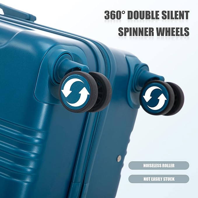 Merax 3 pcs/set in ABS Spinner Wheel Luggage Set, Carry on Suitcase