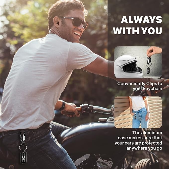 Motorcycle Ear Plugs 2Pairs, Wind Noise Reduction Audible Filter Moto Hearing Protection, 100X Reusable Comfy Earplugs for Riding, Motorbike, Motorsports, Touring, Racing, Commuting, Shooting