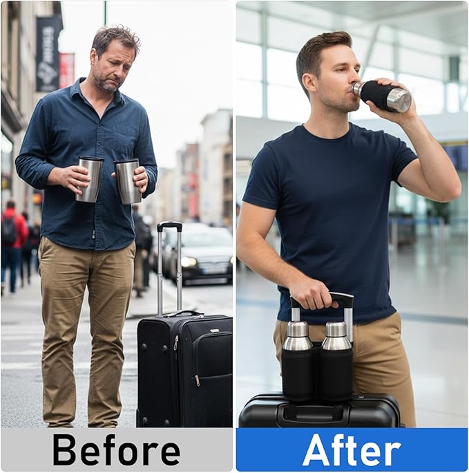 Yolev Luggage Cup Holder for Suitcases - Black Cup Holder for Luggage - Suitcase Accessories for Flight Attendants & Business Travelers