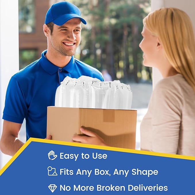 Air Pillows for Shipping With Pump, Inflatable Packing Air Bags, Shipping Supplies Packing Materials Alternative to Packing Peanuts, Moving, Storage, Gift Wrapping（600Pack, 4.72" x 9.84",）