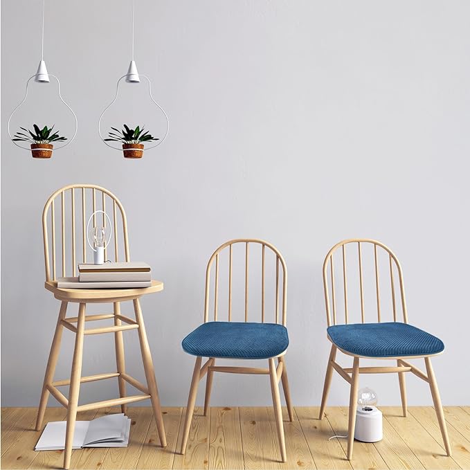 Blue Foam Seat Cushions Kitchen Chairs Pads for Dining Chairs Non Slip Patio Seat Cushions Set of 4 Washable U Shaped Soft Thick Large Metal Wooden Chair Cushions,17" x 15"