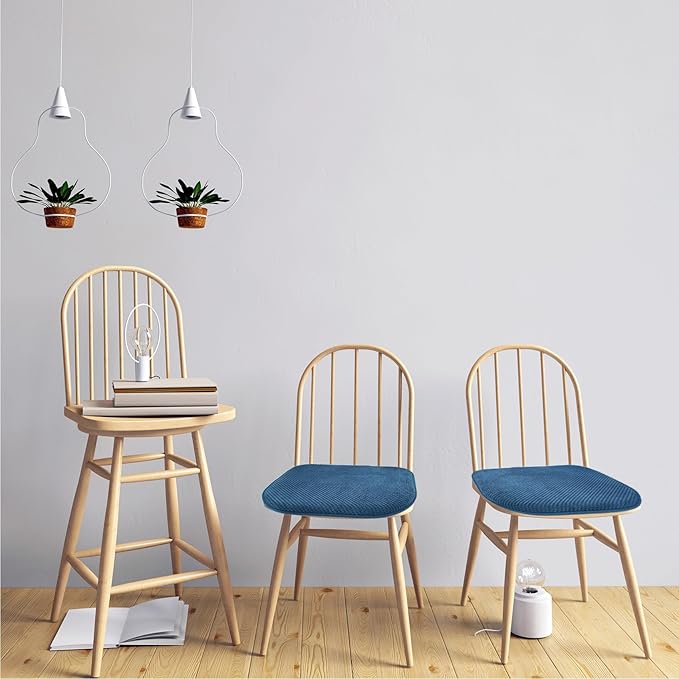 Blue Foam Seat Cushions Kitchen Chairs Pads for Dining Chairs 6 Pack Non Slip Patio Seat Cushions Washable U Shaped Soft Thick Large Metal Wooden Chair Cushions,17" x 15"
