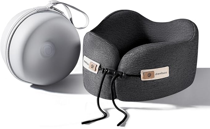 Neck Pillow Airplane, 100% Pure Memory Foam, Comfortable Breathable Cover, Travel Pillows for Airplanes, Ergonomic Design, Neck Pillow for Traveling, Airplane Pillow Flight Train, Black