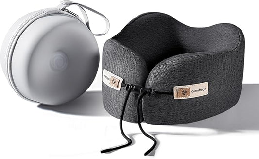 Neck Pillow Airplane, 100% Pure Memory Foam, Comfortable Breathable Cover, Travel Pillows for Airplanes, Ergonomic Design, Neck Pillow for Traveling, Airplane Pillow Flight Train, Black