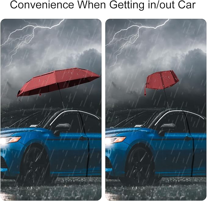 TradMall Travel Umbrella, 42/45 Inches Double Vented Canopy Windproof Automatic Strong Compact Folding Umbrellas for Rain Women and Men