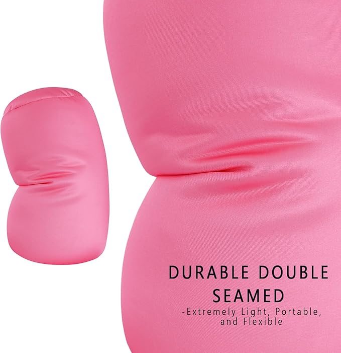 Squishy Microbead Neck Pillow, 7Inch x 12Inch Soft Travel Body Bed Pillow Bean Pillow for Kids Adult Chair Sleeping Car Seat, Fun Dormroom
