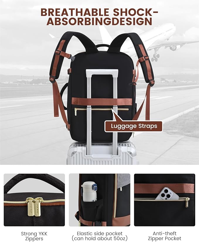 LOVEVOOK Travel Backpack for Women, 40L Carry On Backpack for Airplanes