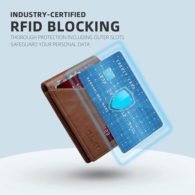 Zitahli Bifold Wallets for Men - Slim RFID Leather Credit Card Holder for 6-11 Cards, Minimalist Thin Wallet with ID Window & Cash Slot,Front Pockt Carteras Para Hombres, Birthday Gifts for Men | Slim, RFID Blocking, Premium, Front Pocket, Gift Box, Le...