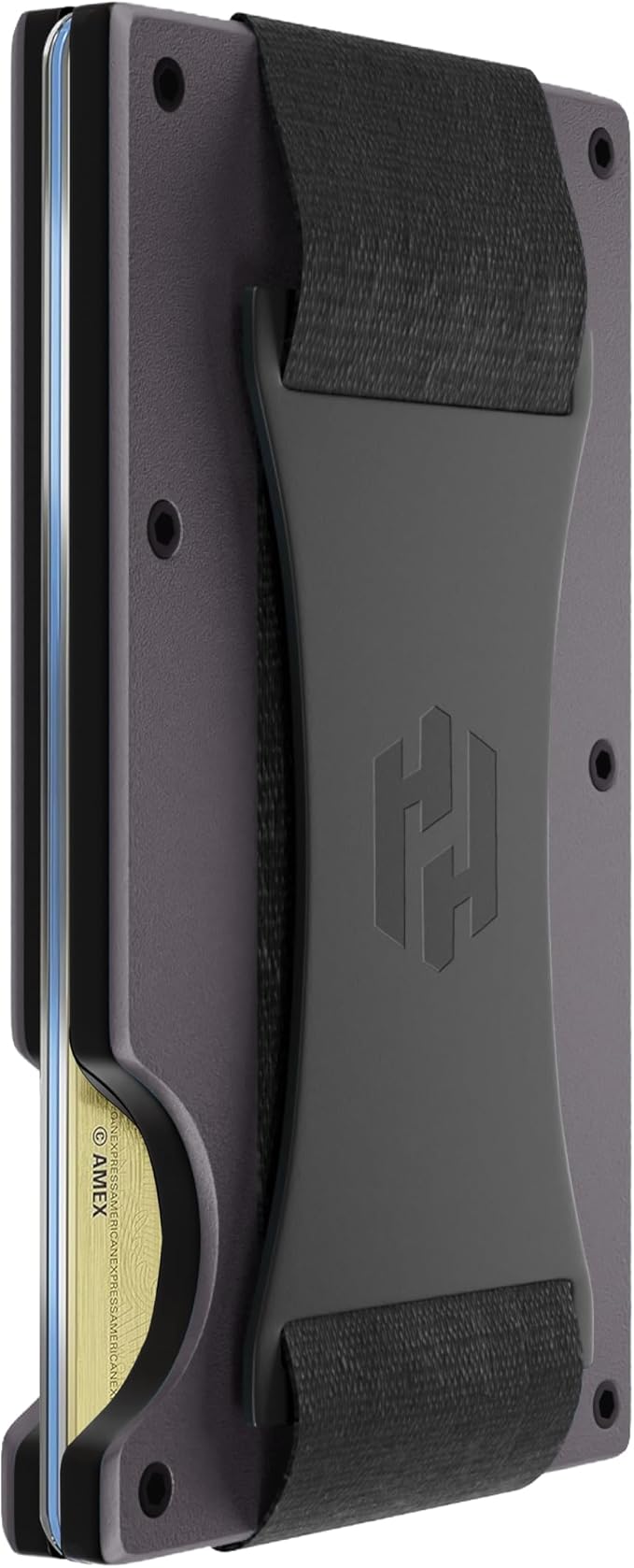 Hayvenhurst Wallet For Men - Reinvented Design Men's Wallet - Slim, Minimalistic & Seamless, Blocks RFID Scanners with a Cash Strap (Gunmetal)