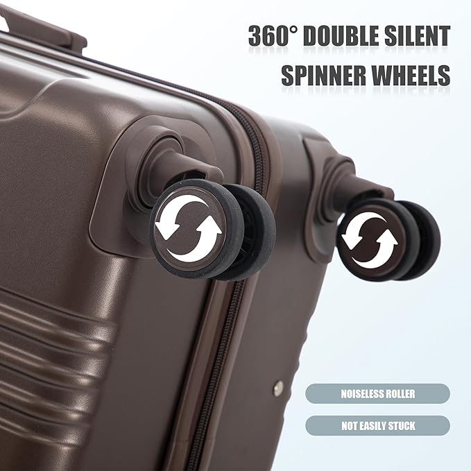 Merax 3 pcs/set in ABS Spinner Wheel Luggage Set, Carry on Suitcase