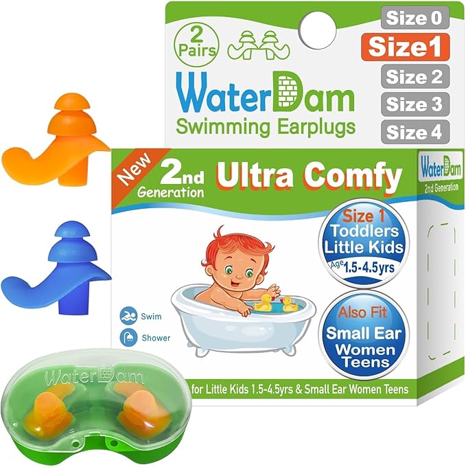 WaterDam Swimming Ear Plugs Great Waterproof Ultra Comfy Earplugs Prevent Swimmer's Ear