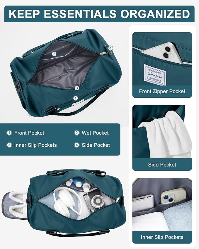 Gym Bag Womens,Travel Duffel Carry on Bag Sport Tote Bag Weekend Overnight Bag