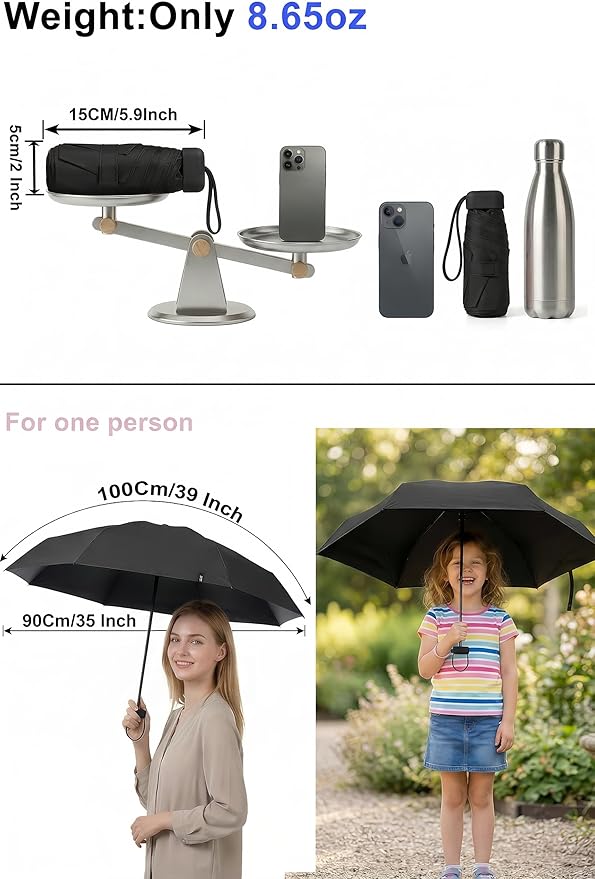 BAODINI Mini Travel Umbrella Small Compact UV Blocking Manual Open Close Portable Sun Protection for Women Kids and Men