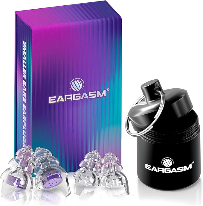 Eargasm Smaller Ears Hyperviolet Purple Earplugs for Concerts, Festivals, Musicians, Night-Life, Motorcycle Hearing Protection - Reusable Ear Plugs for Small Ear Canals, Noise Reduction up to 21 dB