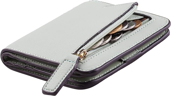 Toughergun Women’s Small Slim Leather Wallet with RFID Protection, Compact Bifold Mini Purse with Clear ID Window
