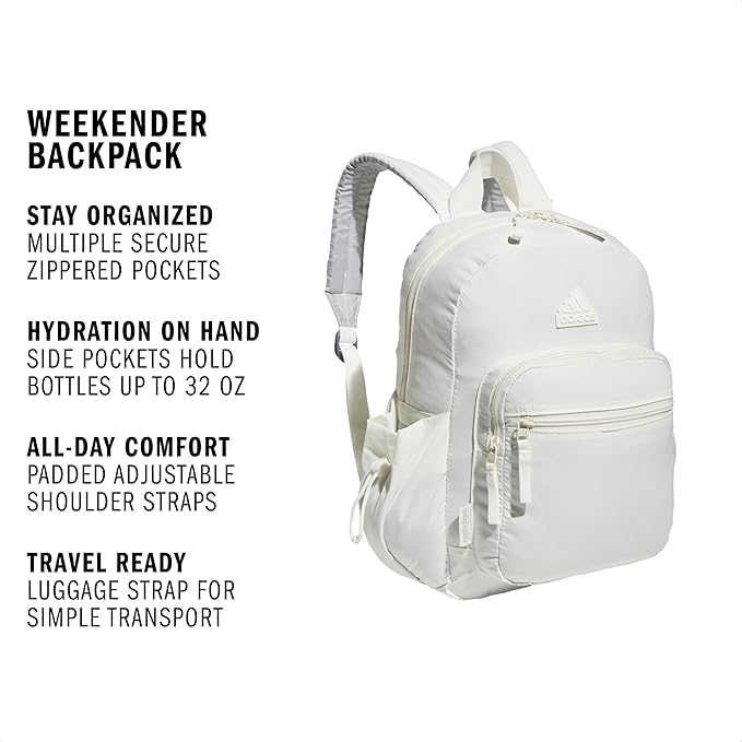 adidas Weekender Backpack – Compact Lightweight Everyday Bag, 19L