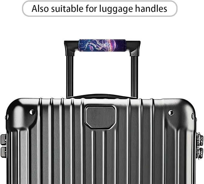 BIGCARJOB Jellyfish Luggage Handle Wraps Set Trolley Case Grip for Women Door Protection Cover Suitcase Handle Cover Gifts Suitcase Handle Wraps Travel Bags Set of 2