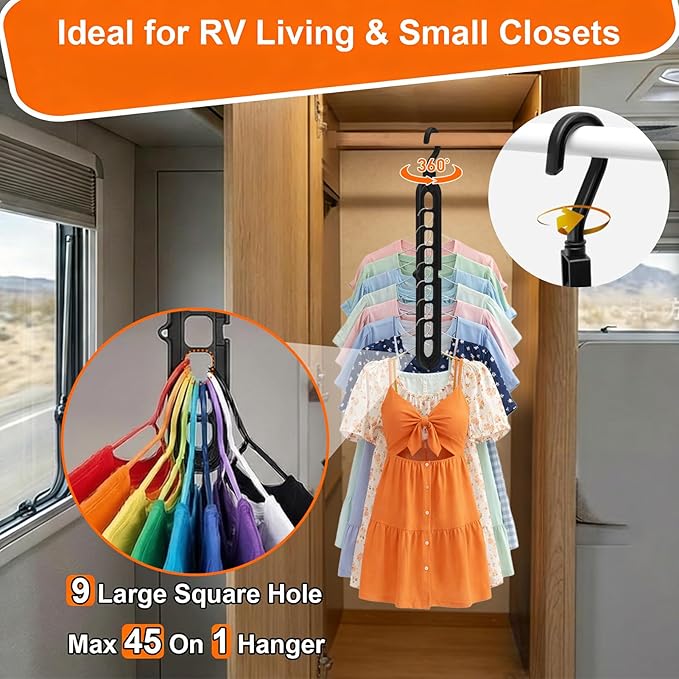 Closet Organizers and Storage, Multifunctional Organization and Storage Home Essentials Magic Space Saving Hangers with 9 Holes for Wardrobe Closet Heavy Clothes