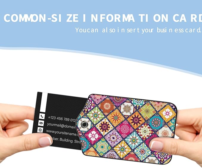 2 Pcs Luggage Tag for Suitcases, Boho Mandala Cute PU Leather Suitcase Tag Privacy Cover Name ID Label with Metal Loop, Personalized Baggage Identifier for Women Cruise Bag Travel Essentials