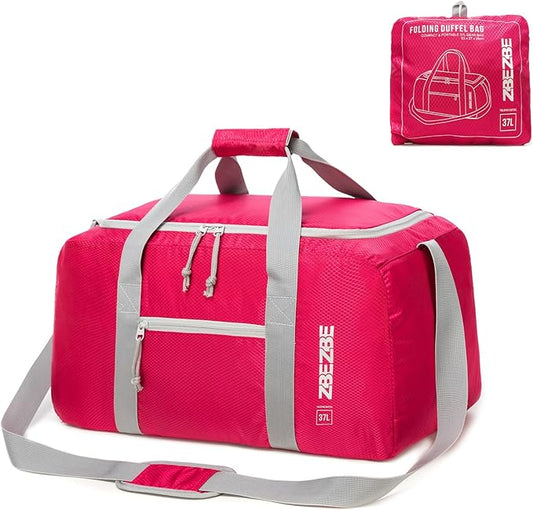 Foldable Travel Duffel Bag, Lightweight & Easy to Carry Water-Repellent Duffle Bag - 2-Way Zipper & Interior Pouch, Ideal for Weekend Trips, Daily Use,Camping，Sports