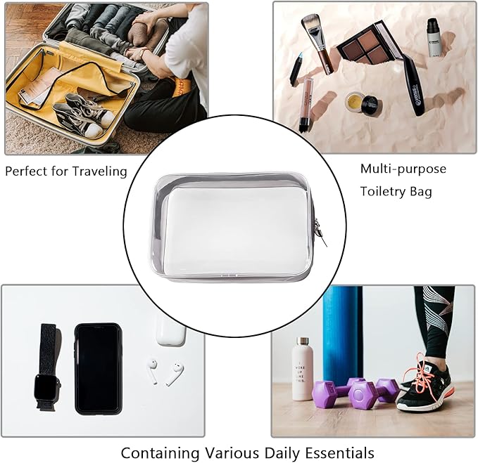 Buminee Clear Pouch Small, 6.6"x2.3"x4.7" TSA Approved Toiletry Bag, Travel Bags for Toiletries, Cosmetic Bag for Women and Men - 1 Pack Black