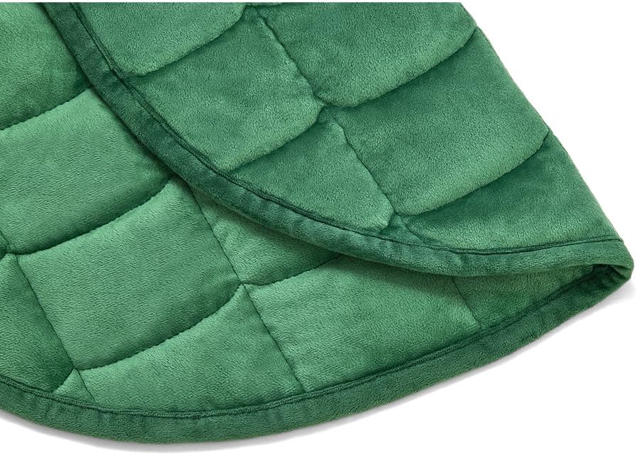 TONGDADA Weighted Lap Blanket 7lbs for Adult,Perfect for Relaxation, Lounging, Napping, Sleeping & Travel,Luxury Minky Weighted Body Blanket,Weighted Throw Blanket-Dark Green Minky, 29" x 24"