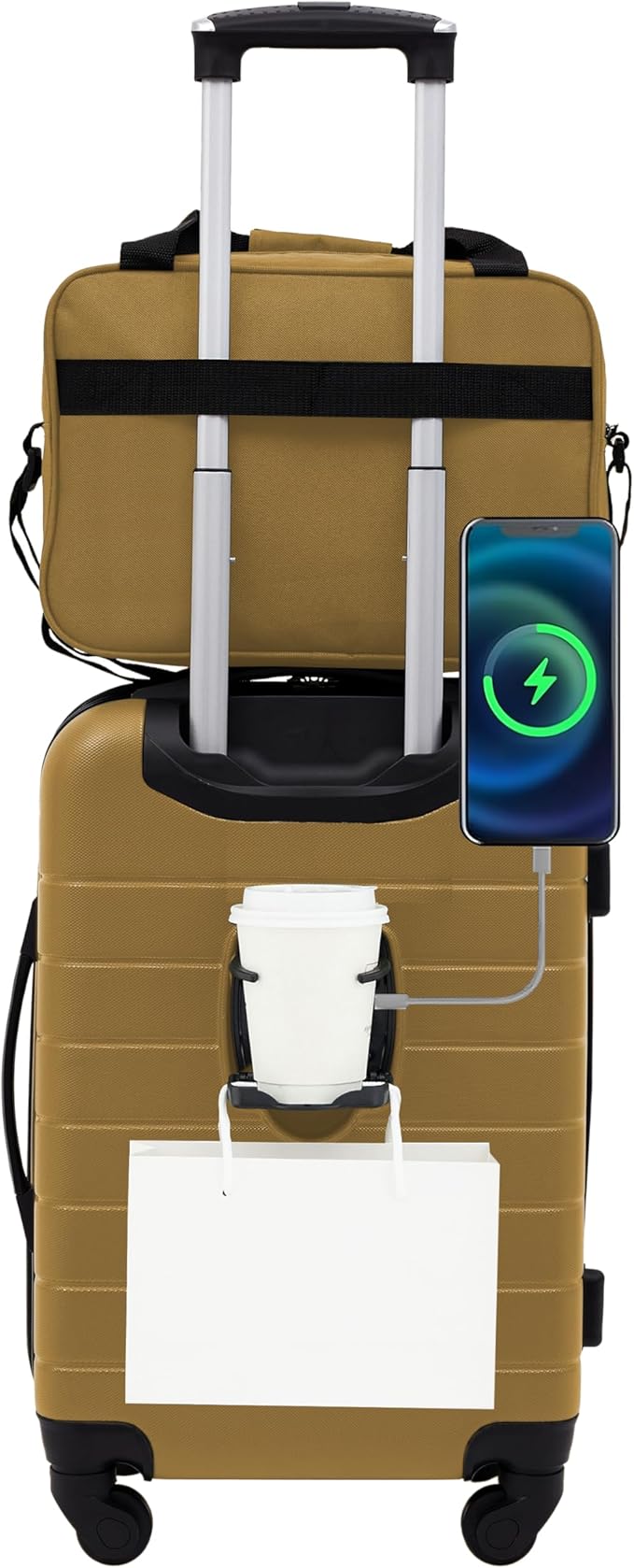 Wrangler Smart Spinner Hardside Luggage, 2 Piece Set, Wood Thrush
