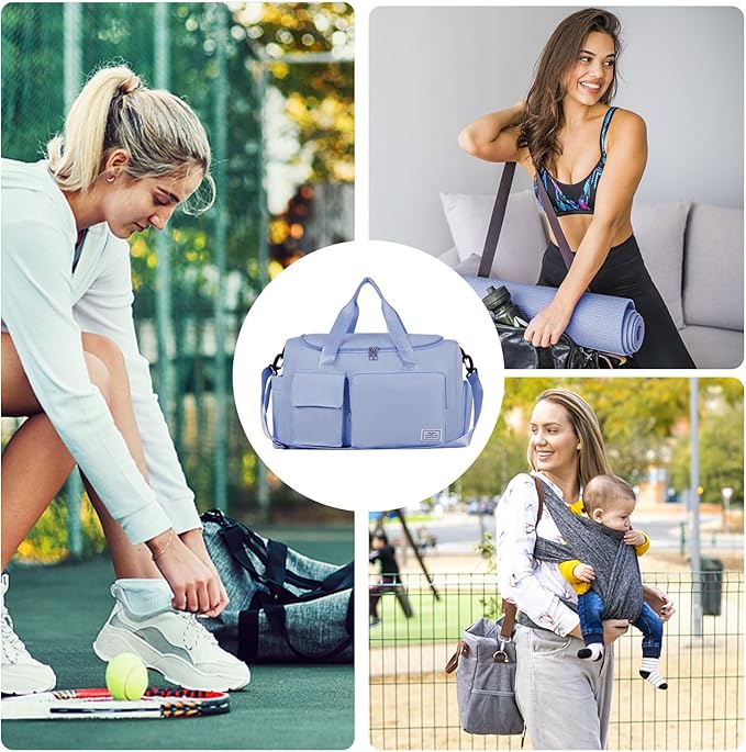 FIORETTO Women's Gym Duffle Bag with Shoes Compartment, 30L Capacity, Ideal for Travel, Gym, Sports, Duffel, Weekender