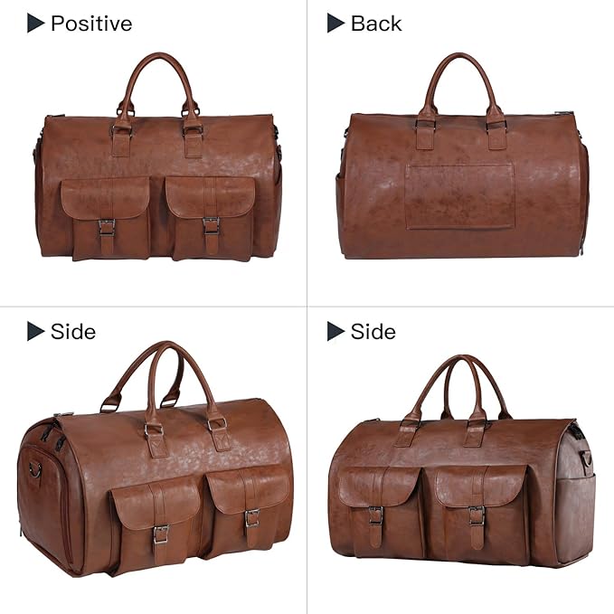 seyfocnia Convertible Travel Garment Bag,Carry on Garment Duffel Bag for Men Women - 2 in 1 Hanging Suitcase Suit Business Travel Bag