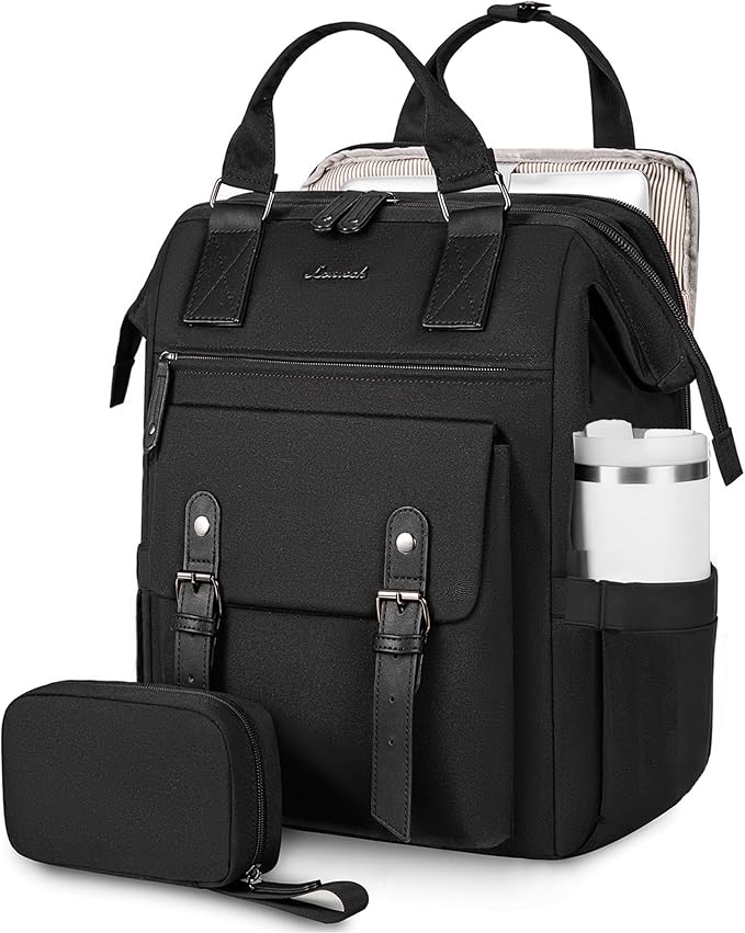 LOVEVOOK Laptop Backpack, Travel Bag with 17.3 inch Laptop Compartment, Water Resistant Teacher Nurse Doctor Work Bag, Anti-theft Daypack, Black