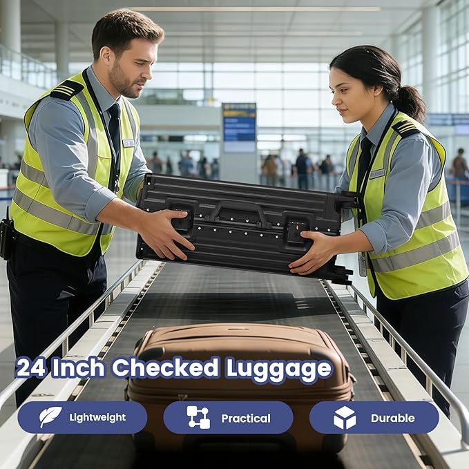 Carry On Luggage, 24 Inch Zipperless Luggage, Aluminum Frame Hardside Suitcase with TSA Lock, Spinner Wheels, Phone Holder, Charging Port, Cup Holder for Lightweight Travel, Black
