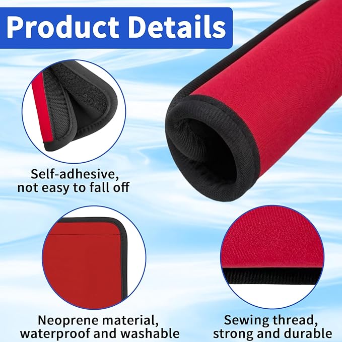 6 Pack Luggage Handle Wrap for Suitcase Luggage Tags Bright Soft Suitcase Identifiers Luggage Handle Covers Travel Accessories, Red