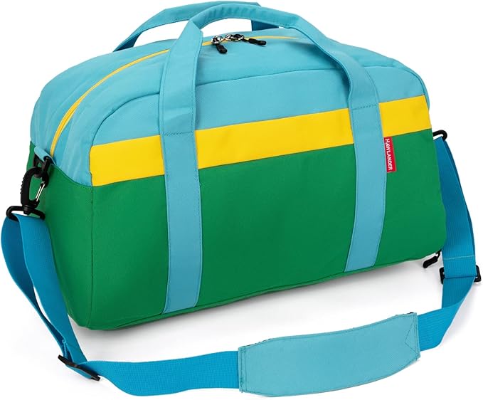 HawLander Kids Duffle Bag for Boys or Girls, Fit Sports Practice, or Overnight Travel Weekend (Green)