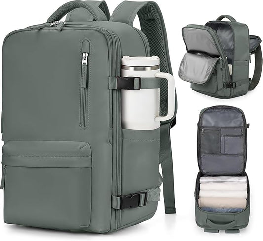 VGCUB Carry on Travel Backpack for Women Men Large Laptop Gym Work Frontier Airlines Personal Item Bag Business Airport Lightweight Backpack Flight Approved Mochilas de Viaje Green
