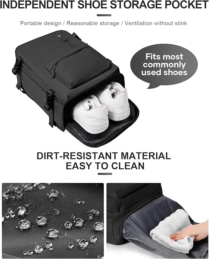 WONHOX Large Travel Backpack Carry on Flight Approved Laptop Work Business Backpack for Women Men Mochila de Viaje