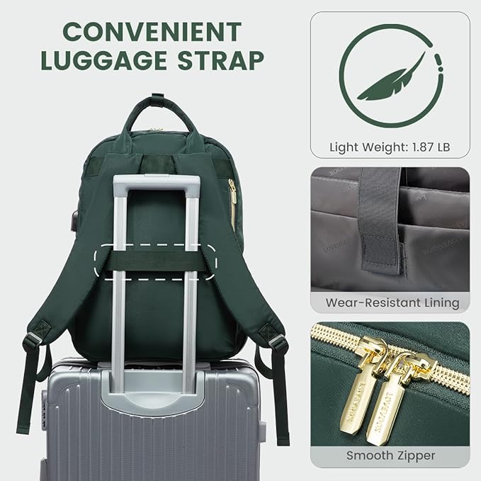 LOVEVOOK Laptop Backpack for Women, Water Resistant Travel Work Backpacks Purse Stylish Business Teacher Nurse Computer