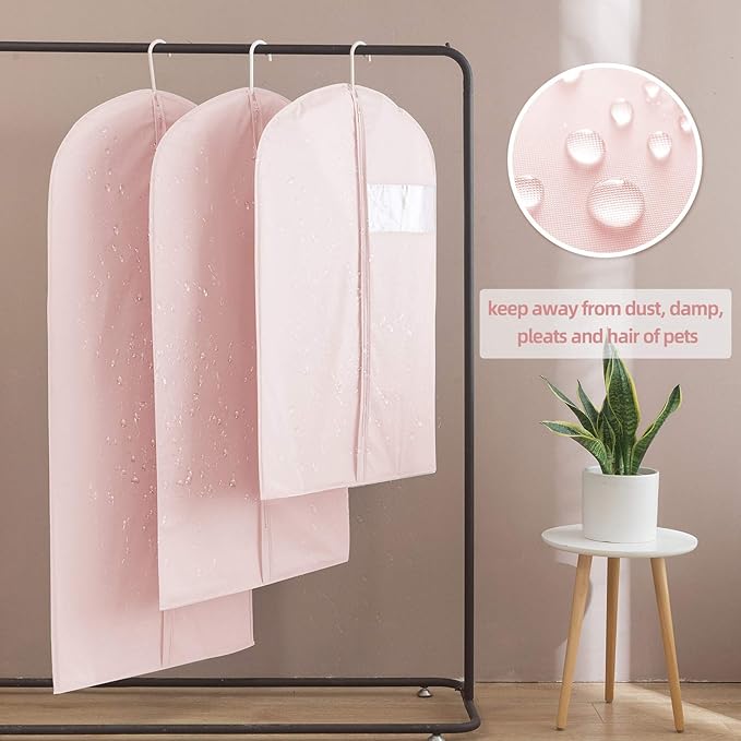 Suit Bag for Storage and Travel, (Set of 2 (23.3" x 50") Pink)