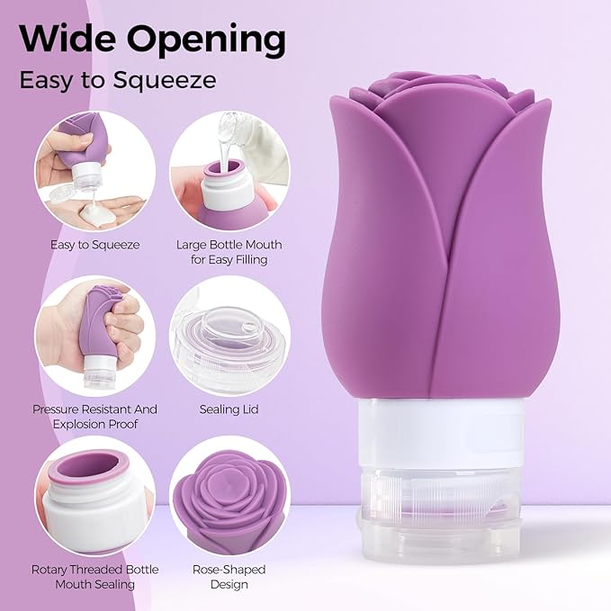 Travel Bottles for Toiletries - TSA Approved Portable Travel Containers for Toiletries, Leak Proof Travel Tubs Refillable Liquid for Shampoo Conditioner Lotion Body Wash,5 Colors