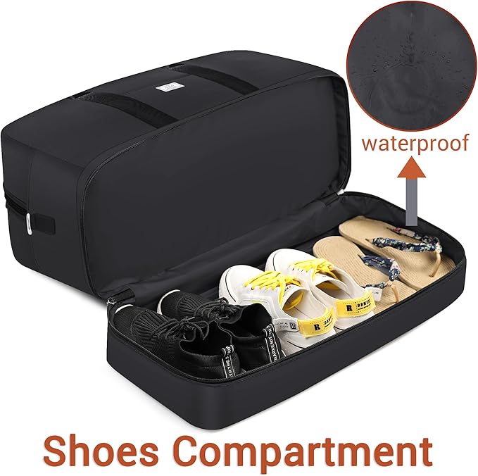 Weekender Bag for Women, Large Overnight Bag Canvas Travel Duffel Bag Carry On Tote with Shoe Compartment 21" 3Pcs Set