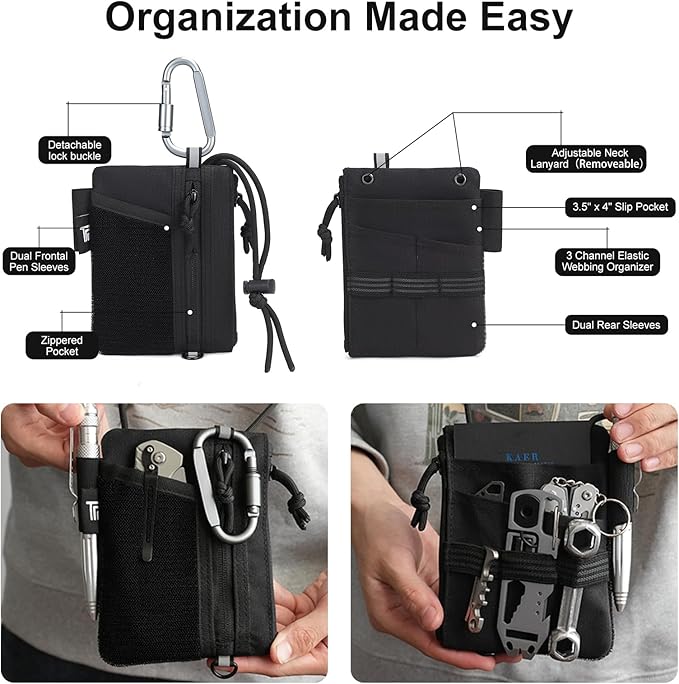 Multipurpose Zipper Pouch with Adjustable Strap - Compact Organizer for Daily Use, Travel, Office & School Supplies
