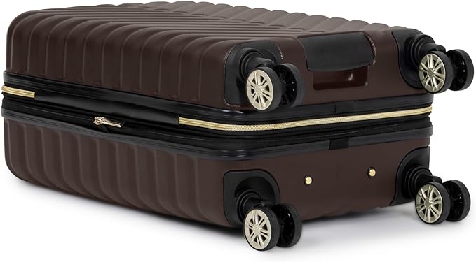Kenneth Cole REACTION Madison Square Lightweight Hardside Chevron Expandable Spinner Luggage, Chocolate Brown, 2-Piece Set (20" & 28")