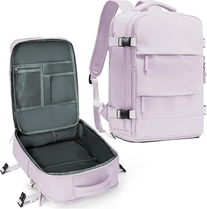 coowoz Large Travel Backpack For Women Men,Carry On Backpack,Hiking Backpack Waterproof Outdoor Sports Rucksack Casual Daypack Travel Essentials(Purple)