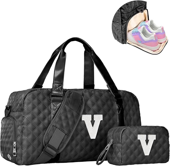 Kids Travel Duffel Bag, Personalized Weekender Bag with Shoes Compartment, Mothers Day Gifts, Girls Gifts for Kids Friends