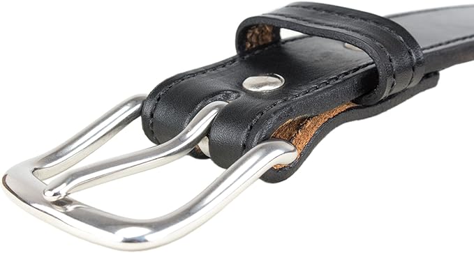 Hidden Money Pocket Travel Leather Belt (Size 46, Black)