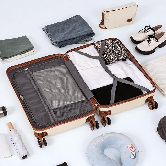Carry On Luggage 22x14x9 Airline Approved, 20 Inch Carry on Suitcases with Wheels, ABS Lightweight Carry-on Luggage, Travel Suitcase Set with Wheels and TSA Lock